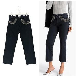 NWOT Frame The Beaded Hang Embellished Jeans Size 26